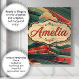 Personalised Name High Speed Train Landscape Custom Bespoke  Contemporary Display Canvas Wall Art Print Decor Picture Ready to Hang