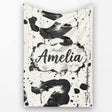 Expressive Black Ink Calligraphy Brush Marks on Neutral Background  Personalised Custom Name Super Soft Fleece Blanket Bed Sofa Throw