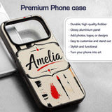 Traditional Japanese Calligraphy Tools and Brush Custom Name Protective Phone Case Mobile Cover Durable Everyday Smartphone Shock Resistant