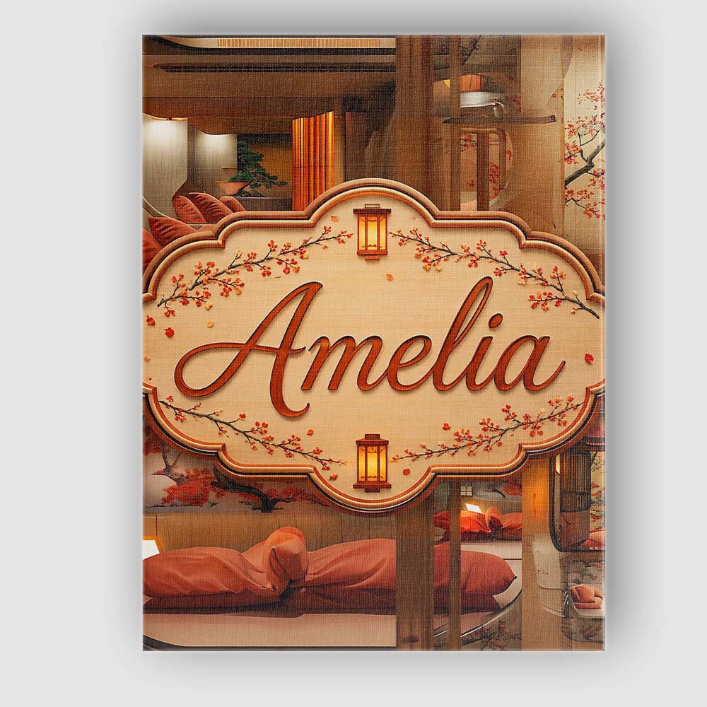 Personalised Name Japanese Capsule Bedroom Custom  Unique Gift Idea Elegant Feature Canvas Wall Art Print Decor Picture Ready to Hang