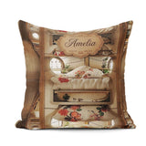 Custom Name Luxury Capsule Bed Pods with Floral Bedding and Soft Square Filled Cushion Throw Pillow Sofa Bed Home Decor Zip Washable UK Made