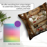 Custom Name Luxury Capsule Bed Pods with Floral Bedding and Soft Square Filled Cushion Throw Pillow Sofa Bed Home Decor Zip Washable UK Made