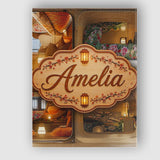 Personalised Name Capsule Living Pods with Custom  Unique Gift Idea Elegant Feature Canvas Wall Art Print Decor Picture Ready to Hang