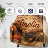 Capsule Living Pods with Decorative Interiors Contemporary Japanese  Personalised Custom Name Super Soft Fleece Blanket Bed Sofa Throw