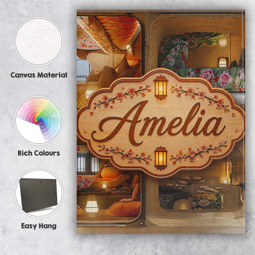 Personalised Name Capsule Living Pods with Custom  Unique Gift Idea Elegant Feature Canvas Wall Art Print Decor Picture Ready to Hang