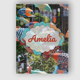 Personalised Name Colorful Koi Fish Windsocks Custom Unique Gift Idea Modern Room Accent Canvas Wall Art Print Decor Picture Ready to Hang
