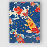 Personalised Name Elegant Japanese Koi Fish Custom  Bespoke Interior Contemporary Canvas Wall Art Print Decor Picture Ready to Hang