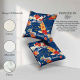 Custom Name Elegant Japanese Koi Fish with Cherry Blossom Waves Square Filled Cushion Throw Pillow Sofa Bed Home Decor Zip Washable UK Made