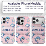 Cute Dolphin Stingray Starfish Cartoon Sea Life Custom Name Protective Phone Case Mobile Cover Durable Everyday Smartphone Shock Resistant