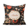 Custom Name Japanese Dining with Cherry Blossoms and Traditional Square Filled Cushion Throw Pillow Sofa Bed Home Decor Zip Washable UK Made