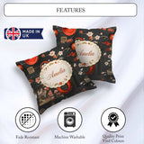 Custom Name Japanese Dining with Cherry Blossoms and Traditional Square Filled Cushion Throw Pillow Sofa Bed Home Decor Zip Washable UK Made