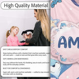 Cute Dolphin Stingray Starfish Cartoon Sea Life Pattern Pink Lovely  Personalised Custom Name Super Soft Fleece Blanket Bed Sofa Throw