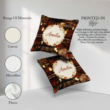 Custom Name Artistic Cat with Flowers in Japanese Style Interior Square Filled Cushion Throw Pillow Sofa Bed Home Decor Zip Washable UK Made