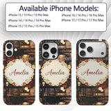 Artistic Cat with Red Flowers in Japanese Style Custom Name Protective Phone Case Mobile Cover Durable Everyday Smartphone Shock Resistant