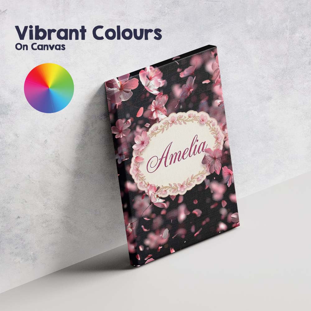 Personalised Name Delicate Sakura Blossoms Custom  Unique Gift Idea Elegant Feature Canvas Wall Art Print Decor Picture Ready to Hang