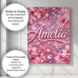 Personalised Name Dreamy Pink Cherry Custom Premium Decorative Design Modern Room Accent Canvas Wall Art Print Decor Picture Ready to Hang