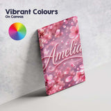 Personalised Name Dreamy Pink Cherry Custom Premium Decorative Design Modern Room Accent Canvas Wall Art Print Decor Picture Ready to Hang