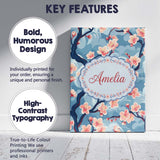 Personalised Name Japanese Cherry Blossom Custom  Unique Gift Idea Elegant Feature Canvas Wall Art Print Decor Picture Ready to Hang
