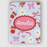 Personalised Name Cute Cherry and Bow Motif Custom  Bespoke Interior Contemporary Canvas Wall Art Print Decor Picture Ready to Hang