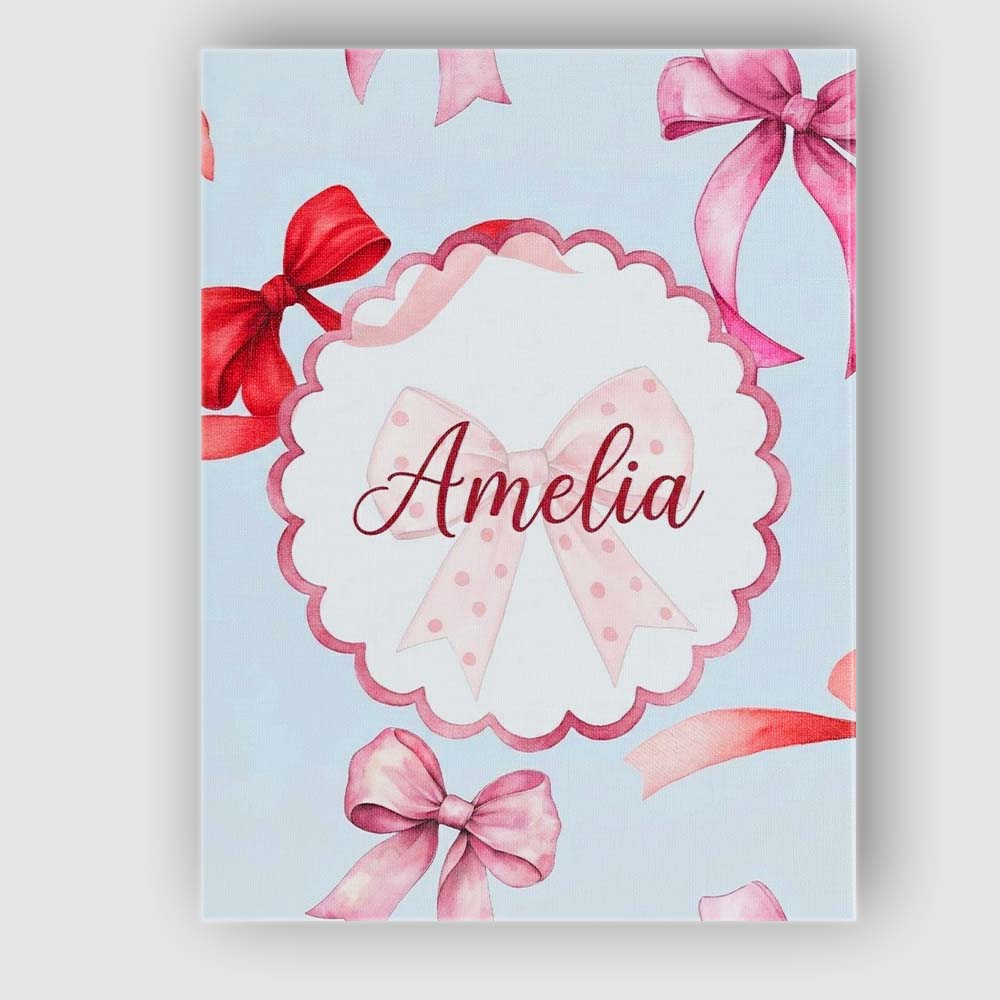 Personalised Name Watercolor Red and Pink Custom  Unique Gift Idea Elegant Feature Canvas Wall Art Print Decor Picture Ready to Hang