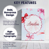 Personalised Name Watercolor Red and Pink Custom  Unique Gift Idea Elegant Feature Canvas Wall Art Print Decor Picture Ready to Hang