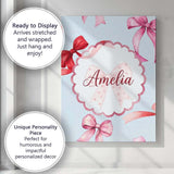Personalised Name Watercolor Red and Pink Custom  Unique Gift Idea Elegant Feature Canvas Wall Art Print Decor Picture Ready to Hang