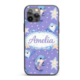 Cute Dolphin Stingray Starfish Ocean Sea Life Custom Name Protective Phone Case Mobile Cover Durable Everyday Smartphone Shock Resistant