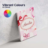 Personalised Name Watercolor Red and Pink Custom  Unique Gift Idea Elegant Feature Canvas Wall Art Print Decor Picture Ready to Hang
