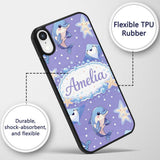 Cute Dolphin Stingray Starfish Ocean Sea Life Custom Name Protective Phone Case Mobile Cover Durable Everyday Smartphone Shock Resistant