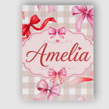 Personalised Name Watercolor Red and Pink Custom  Unique Gift Idea Elegant Feature Canvas Wall Art Print Decor Picture Ready to Hang