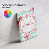 Personalised Name Watercolor Red and Pink Custom  Unique Gift Idea Elegant Feature Canvas Wall Art Print Decor Picture Ready to Hang