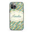 Gold Glitter Stripe Stars Snowflakes Festive Custom Name Protective Phone Case Mobile Cover Durable Everyday Smartphone Shock Resistant