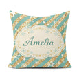 Custom Name Gold Glitter Stripe Stars Snowflakes Festive Pattern Square Filled Cushion Throw Pillow Sofa Bed Home Decor Zip Washable UK Made