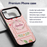 Watercolor Cherry Strawberry Bow Macaron Dessert Custom Name Protective Phone Case Mobile Cover Durable Everyday Smartphone Shock Resistant