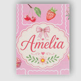 Personalised Name Cute Watercolor Cherry Custom  Unique Gift Idea Elegant Feature Canvas Wall Art Print Decor Picture Ready to Hang