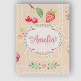 Personalised Name Cute Watercolor Cherry Custom  Unique Gift Idea Elegant Feature Canvas Wall Art Print Decor Picture Ready to Hang
