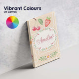 Personalised Name Cute Watercolor Cherry Custom  Unique Gift Idea Elegant Feature Canvas Wall Art Print Decor Picture Ready to Hang