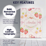 Personalised Name Cute Watercolor Cherry Custom  Unique Gift Idea Elegant Feature Canvas Wall Art Print Decor Picture Ready to Hang