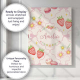 Personalised Name Cute Watercolor Cherry Custom  Unique Gift Idea Elegant Feature Canvas Wall Art Print Decor Picture Ready to Hang