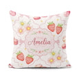 Custom Name Watercolor Cherry Daisy Flowers and Pink Bow White Square Filled Cushion Throw Pillow Sofa Bed Home Decor Zip Washable UK Made