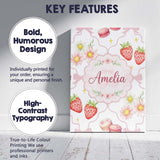 Personalised Name Cute Watercolor Cherry Custom  Unique Gift Idea Elegant Feature Canvas Wall Art Print Decor Picture Ready to Hang