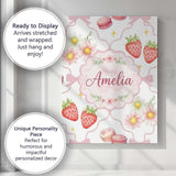 Personalised Name Cute Watercolor Cherry Custom  Unique Gift Idea Elegant Feature Canvas Wall Art Print Decor Picture Ready to Hang
