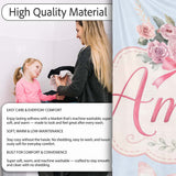 Cute Watercolor Floral Roses with Red Ribbon and Butterflies Blue  Personalised Custom Name Super Soft Fleece Blanket Bed Sofa Throw