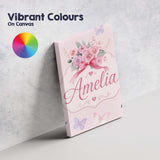 Personalised Name Watercolor Rose Bouquet Custom  Unique Gift Idea Elegant Feature Canvas Wall Art Print Decor Picture Ready to Hang