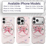 Cute Watercolor Roses Bouquet with Red Ribbon Custom Name Protective Phone Case Mobile Cover Durable Everyday Smartphone Shock Resistant