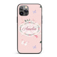 Cute Watercolor Roses Bouquet with Red Ribbon Custom Name Protective Phone Case Mobile Cover Durable Everyday Smartphone Shock Resistant
