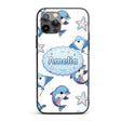 Cute Dolphin Stingray Starfish Ocean Sea Life Custom Name Protective Phone Case Mobile Cover Durable Everyday Smartphone Shock Resistant
