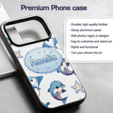 Cute Dolphin Stingray Starfish Ocean Sea Life Custom Name Protective Phone Case Mobile Cover Durable Everyday Smartphone Shock Resistant