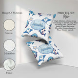 Custom Name Dolphin Stingray Starfish Ocean Sea Life Light Grey Square Filled Cushion Throw Pillow Sofa Bed Home Decor Zip Washable UK Made