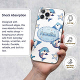 Cute Dolphin Stingray Starfish Ocean Sea Life Custom Name Protective Phone Case Mobile Cover Durable Everyday Smartphone Shock Resistant